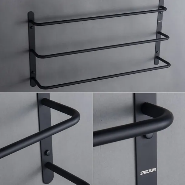 Wall Mounted Towel Rack,Stainless Steel 3-TierTowel Bar Storage Shelf for Bathroom 60cm Towel Holder Towel Rail Towel Hanger