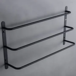 Wall Mounted Towel Rack,Stainless Steel 3-TierTowel Bar Storage Shelf for Bathroom 60cm Towel Holder Towel Rail Towel Hanger
