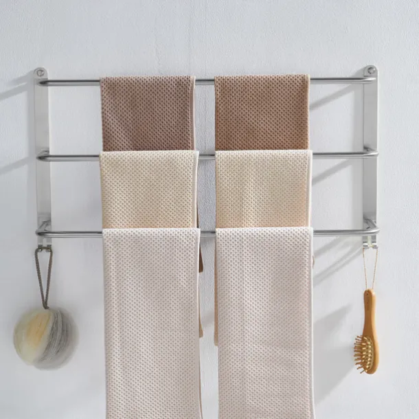 Wall Mounted Towel Rack,Stainless Steel 3-TierTowel Bar Storage Shelf for Bathroom 60cm Towel Holder Towel Rail Towel Hanger