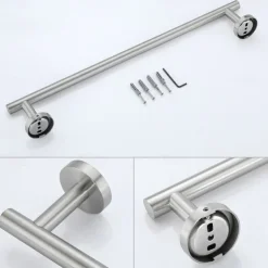 Wall Mounted Towel Rail, Bath Accessories Thicken Stainless Steel Shower Towel Rack for Bathroom, Towel Holder 30-60cm