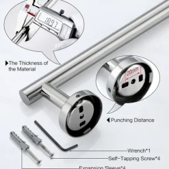 Wall Mounted Towel Rail, Bath Accessories Thicken Stainless Steel Shower Towel Rack for Bathroom, Towel Holder 30-60cm