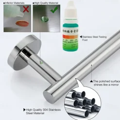 Wall Mounted Towel Rail, Bath Accessories Thicken Stainless Steel Shower Towel Rack for Bathroom, Towel Holder 30-60cm