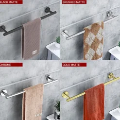 Wall Mounted Towel Rail, Bath Accessories Thicken Stainless Steel Shower Towel Rack for Bathroom, Towel Holder 30-60cm