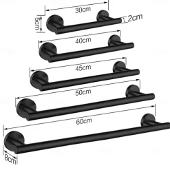 Wall Mounted Towel Rail, Bath Accessories Thicken Stainless Steel Shower Towel Rack for Bathroom, Towel Holder 30-60cm