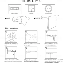 Wall Mounted Towel Rail, Bath Accessories Thicken Stainless Steel Shower Towel Rack for Bathroom, Towel Holder 30-60cm