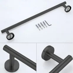 Wall Mounted Towel Rail, Bath Accessories Thicken Stainless Steel Shower Towel Rack for Bathroom, Towel Holder 30-60cm