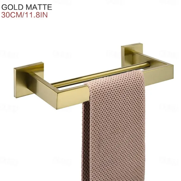 Wall Mounted Towel Rail Towel Rack Holder for Bathroom,Stainless Steel Tower Bar Bathroom Hardware Accessories Towel Bar 30-60cm(Black/Chrome/Golden/Brushed Nickel)