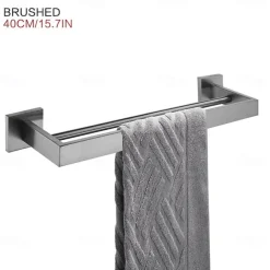 Wall Mounted Towel Rail Towel Rack Holder for Bathroom,Stainless Steel Tower Bar Bathroom Hardware Accessories Towel Bar 30-60cm(Black/Chrome/Golden/Brushed Nickel)