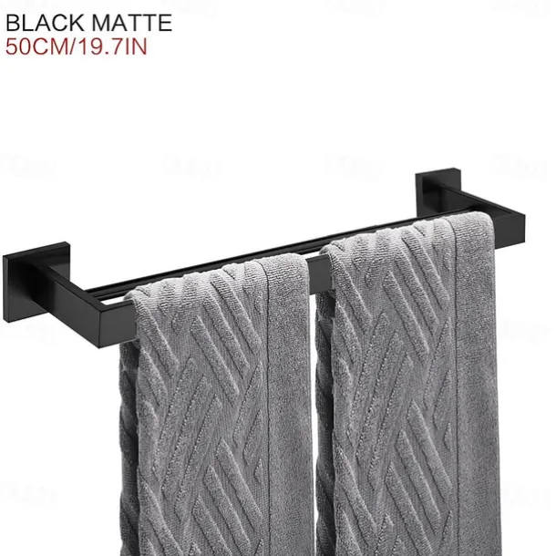 Wall Mounted Towel Rail Towel Rack Holder for Bathroom,Stainless Steel Tower Bar Bathroom Hardware Accessories Towel Bar 30-60cm(Black/Chrome/Golden/Brushed Nickel)