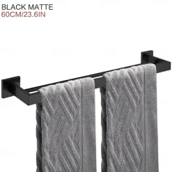 Wall Mounted Towel Rail Towel Rack Holder for Bathroom,Stainless Steel Tower Bar Bathroom Hardware Accessories Towel Bar 30-60cm(Black/Chrome/Golden/Brushed Nickel)