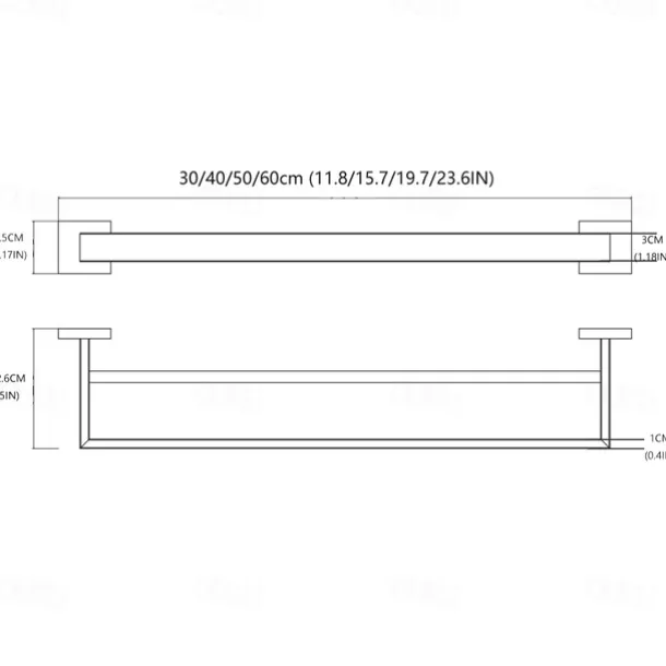 Wall Mounted Towel Rail Towel Rack Holder for Bathroom,Stainless Steel Tower Bar Bathroom Hardware Accessories Towel Bar 30-60cm(Black/Chrome/Golden/Brushed Nickel)