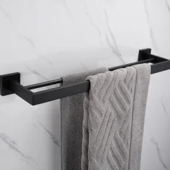 Wall Mounted Towel Rail Towel Rack Holder for Bathroom,Stainless Steel Tower Bar Bathroom Hardware Accessories Towel Bar 30-60cm(Black/Chrome/Golden/Brushed Nickel)