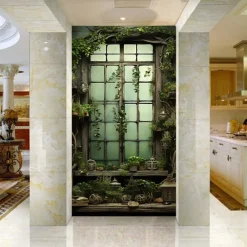 Wall Mural Wallpaper Mural Upperstairs Door Cover Porch Wall Covering Sticker Peel and Stick Removable PVC/Vinyl Material Self Adhesive/Adhesive Required Wall Decor for Living Room, Kitchen, Bathroom