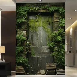 Wall Mural Wallpaper Mural Upperstairs Door Cover Porch Wall Covering Sticker Peel and Stick Removable PVC/Vinyl Material Self Adhesive/Adhesive Required Wall Decor for Living Room, Kitchen, Bathroom