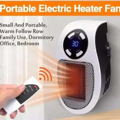 Wall Space Heater, Portable Electric Heater with Programmable Adjustable Thermostat, Overheat Protection, Precise LED Display, Heater for Office Dorm Room