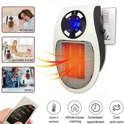 Wall Space Heater, Portable Electric Heater with Programmable Adjustable Thermostat, Overheat Protection, Precise LED Display, Heater for Office Dorm Room