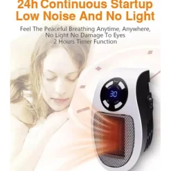 Wall Space Heater, Portable Electric Heater with Programmable Adjustable Thermostat, Overheat Protection, Precise LED Display, Heater for Office Dorm Room