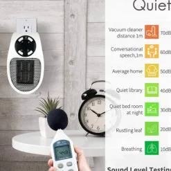 Wall Space Heater, Portable Electric Heater with Programmable Adjustable Thermostat, Overheat Protection, Precise LED Display, Heater for Office Dorm Room