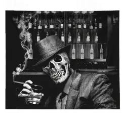 wall tapestry art decor blanket curtain hanging home bedroom living room decoration skull suit gentleman polyester