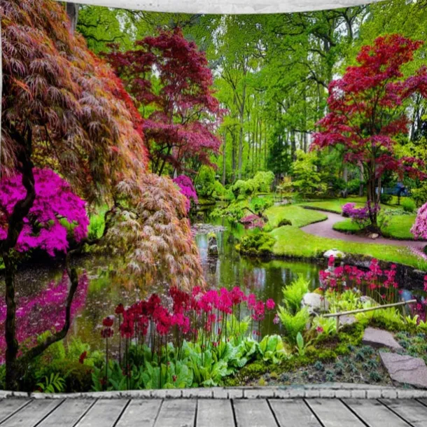 Wall Tapestry Art Decor Blanket Curtain Hanging Home Bedroom Living Room Decoration Forest View