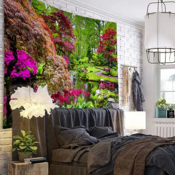 Wall Tapestry Art Decor Blanket Curtain Hanging Home Bedroom Living Room Decoration Forest View