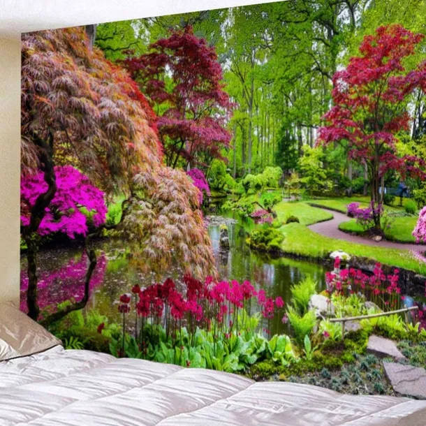 Wall Tapestry Art Decor Blanket Curtain Hanging Home Bedroom Living Room Decoration Forest View
