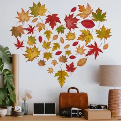 Wall Tattoo Maple Leaves Wall Sticker Wall Decoration for Living Room Bedroom Sofa Background Wall Sticker Children's Room Girls and Boys Wall Sticker DIY Wall Art Decor