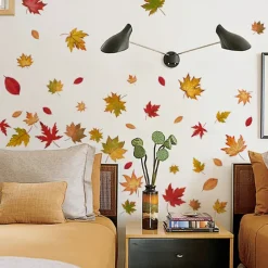 Wall Tattoo Maple Leaves Wall Sticker Wall Decoration for Living Room Bedroom Sofa Background Wall Sticker Children's Room Girls and Boys Wall Sticker DIY Wall Art Decor