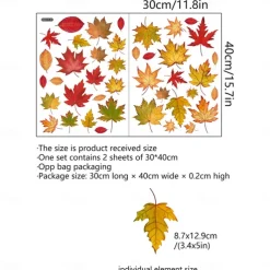 Wall Tattoo Maple Leaves Wall Sticker Wall Decoration for Living Room Bedroom Sofa Background Wall Sticker Children's Room Girls and Boys Wall Sticker DIY Wall Art Decor