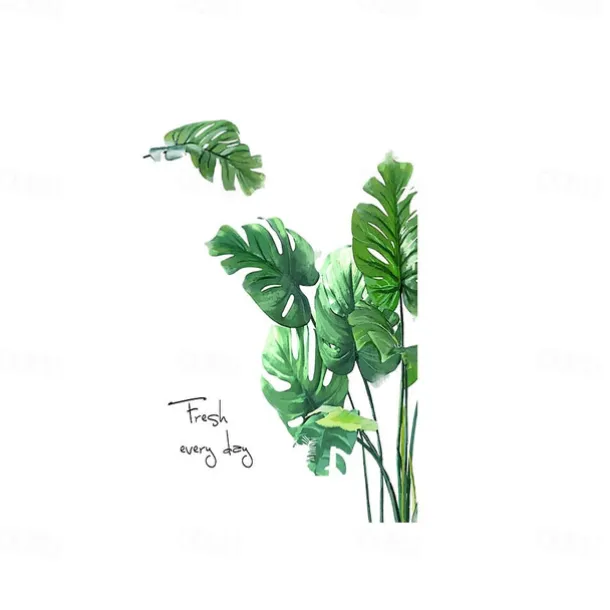 WallDecals Decor Vinyl DIY Green Tree Leaves Wall Stickers Removable Waterproof Wallpaper Decals Art Easy Peel & Stick for Kids Room Living Room Bedroom 30X90X2CM