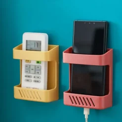 Wall-mounted Mobile Phone Plug Charging Remote Control Storage Box BracketInstalling Organizer Bracket Without Punching
