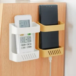 Wall-mounted Mobile Phone Plug Charging Remote Control Storage Box BracketInstalling Organizer Bracket Without Punching