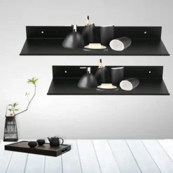 Wall-mounted Rack Bathroom Accessories Aluminum Black Bathroom Shelves Kitchen Wall Shelf Shower Storage Rack 30-50cm