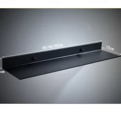 Wall-mounted Rack Bathroom Accessories Aluminum Black Bathroom Shelves Kitchen Wall Shelf Shower Storage Rack 30-50cm