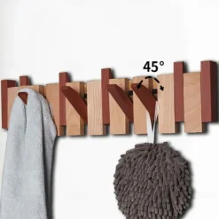 Wall-Mounted Solid Wood Clothes Hanger Creative Piano Key Clothes Hook Wall Punch-Free Entry Door Entrance Coat Hook