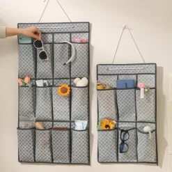 Wall-Mounted Sundries Shoe Organizer Fabric Closet Bag Storage Rack Hanging Over The Door Cloth Bag