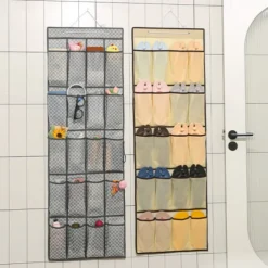 Wall-Mounted Sundries Shoe Organizer Fabric Closet Bag Storage Rack Hanging Over The Door Cloth Bag