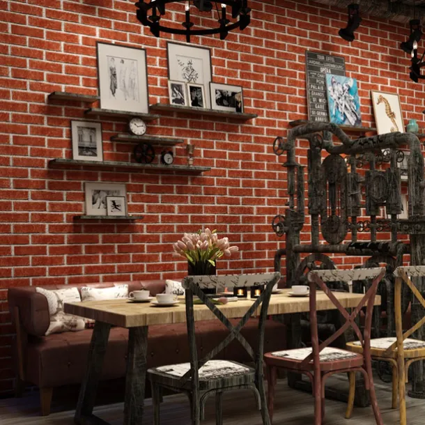 Wallpaper Wall Covering Sticker Film Peel and Stick Removable Faux 3D Brick Vinyl PVC Home Décor 300*53cm