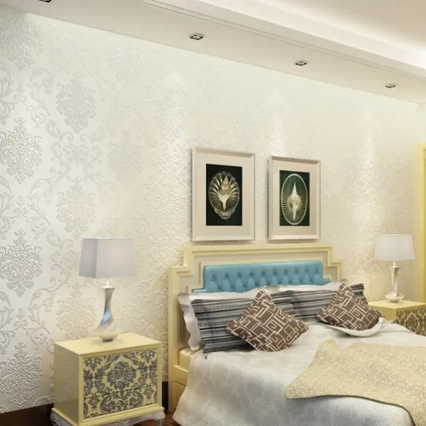 Wallpaper Wall Covering Sticker Film Peel And Stick Modern Water Ripple 3D NonWoven Home Decor 53*950 cm,Adhesive Required