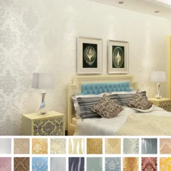 Wallpaper Wall Covering Sticker Film Peel And Stick Modern Water Ripple 3D NonWoven Home Decor 53*950 cm,Adhesive Required