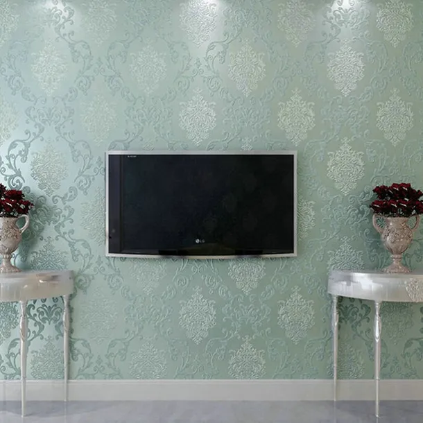 Wallpaper Wall Covering Sticker Film Peel And Stick Modern Water Ripple 3D NonWoven Home Decor 53*950 cm,Adhesive Required