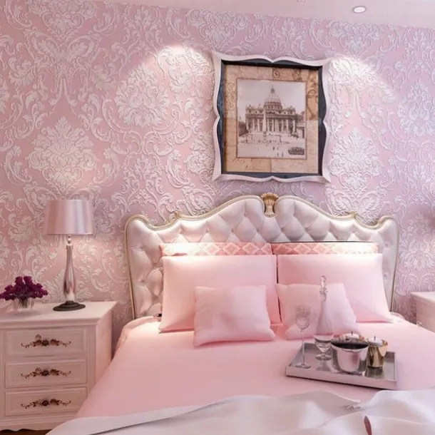 Wallpaper Wall Covering Sticker Film Peel And Stick Modern Water Ripple 3D NonWoven Home Decor 53*950 cm,Adhesive Required