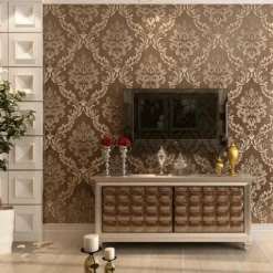 Wallpaper Wall Covering Sticker Film Peel And Stick Modern Water Ripple 3D NonWoven Home Decor 53*950 cm,Adhesive Required