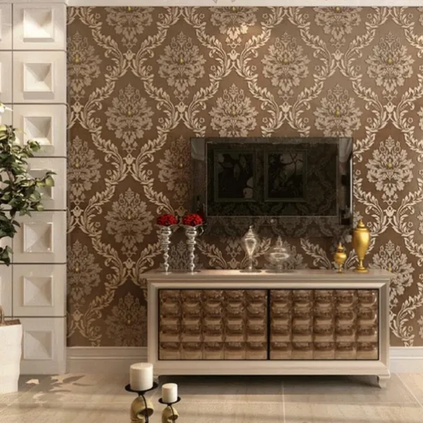 Wallpaper Wall Covering Sticker Film Peel And Stick Modern Water Ripple 3D NonWoven Home Decor 53*950 cm,Adhesive Required