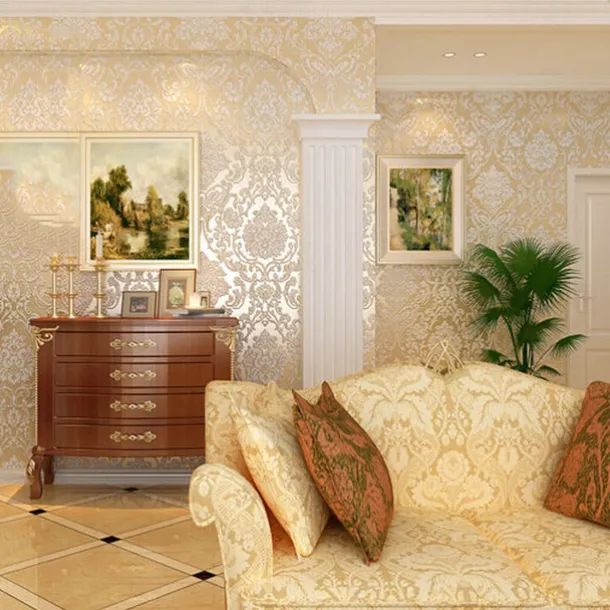 Wallpaper Wall Covering Sticker Film Peel And Stick Modern Water Ripple 3D NonWoven Home Decor 53*950 cm,Adhesive Required