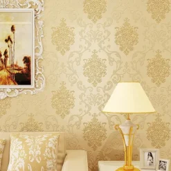 Wallpaper Wall Covering Sticker Film Peel And Stick Modern Water Ripple 3D NonWoven Home Decor 53*950 cm,Adhesive Required