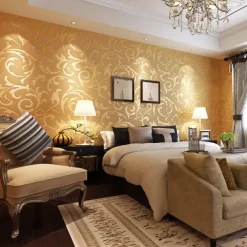 Wallpaper Wall Covering Sticker Film Peel And Stick Modern Water Ripple 3D NonWoven Home Decor 53*950 cm,Adhesive Required