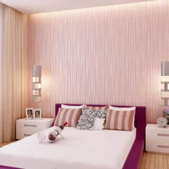 Wallpaper Wall Covering Sticker Film Peel and Stick Removable Plain Vertical Stripes Non Woven Home Decor 300*45cm