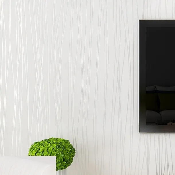 Wallpaper Wall Covering Sticker Film Peel and Stick Removable Plain Vertical Stripes Non Woven Home Decor 300*45cm