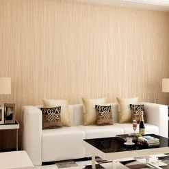 Wallpaper Wall Covering Sticker Film Peel and Stick Removable Plain Vertical Stripes Non Woven Home Decor 300*45cm